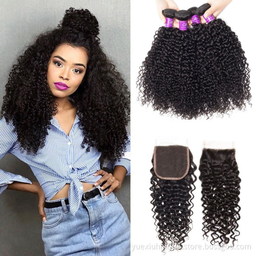 100% Human Hair Wholesale Price Jerry Curly Wave Double Weft Peruvian Human Hair Unprocessed Cuticle Aligned Vigin Hair